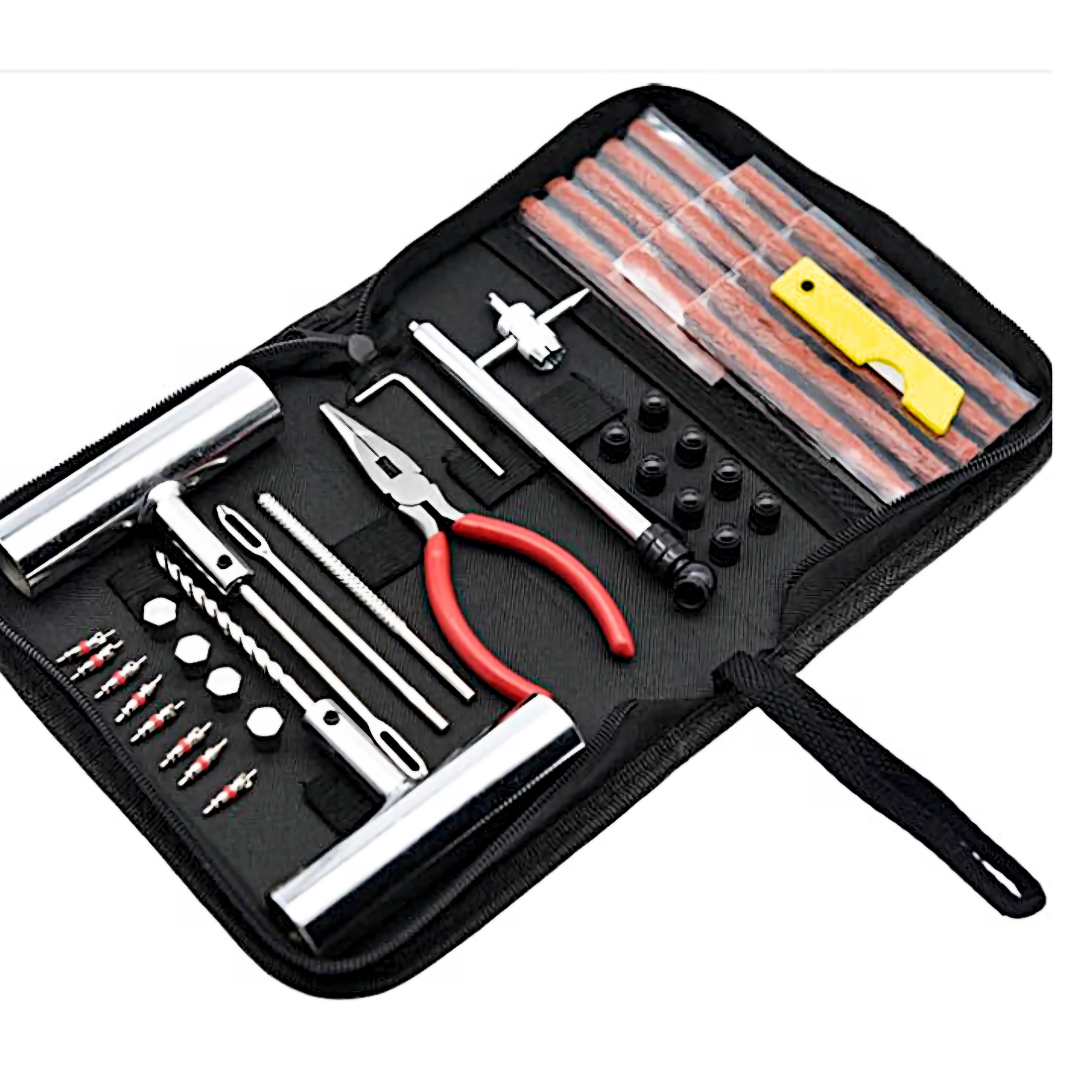 46Pcs Bike/Car Emergency Heavy Duty Car Tire Repair Kit with Fabric Case